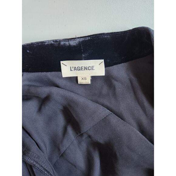 NWOT L’Agence Long-sleeve Velvet Wrap Maxi Dress Size XS Black #1N404 - Picture 11 of 13